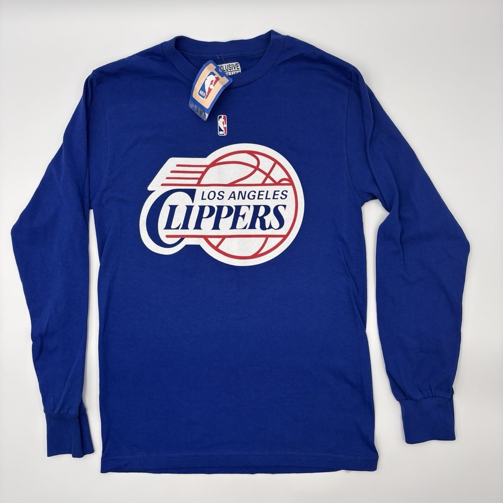NBA Los Angeles Clippers Shirt Mens Small Blue Long Sleeve NWT Graphic Cotton